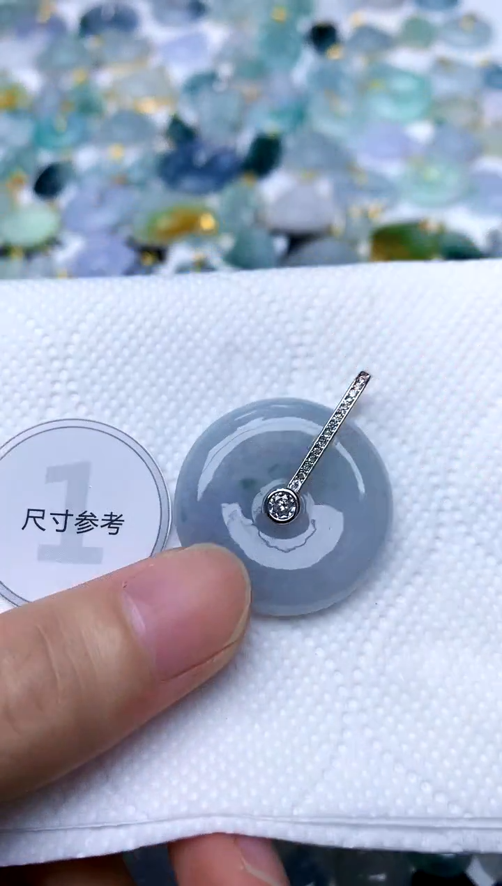 颈饰银S925镶嵌翡翠天然A货翡翠