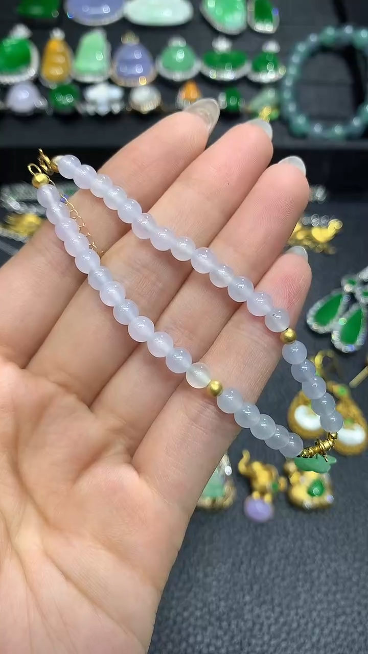 18K金镶嵌手链翡翠2团购