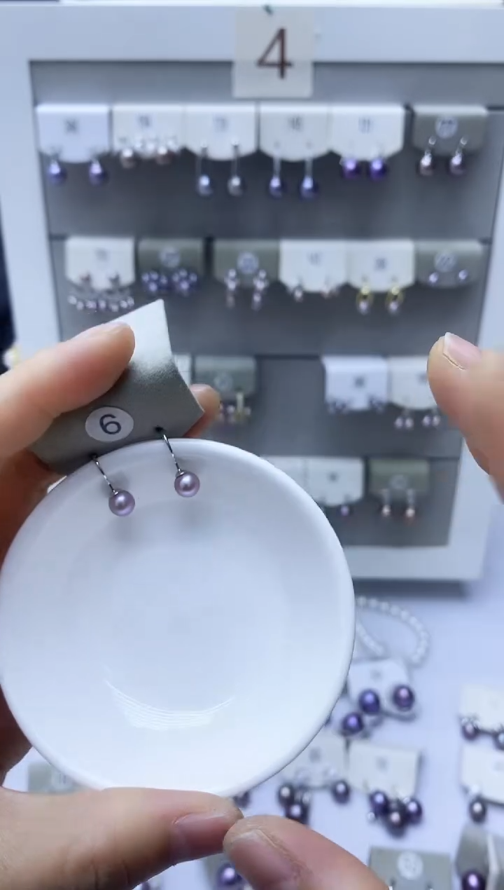 【闪购商品】淡水珍珠耳饰银S925镶嵌6