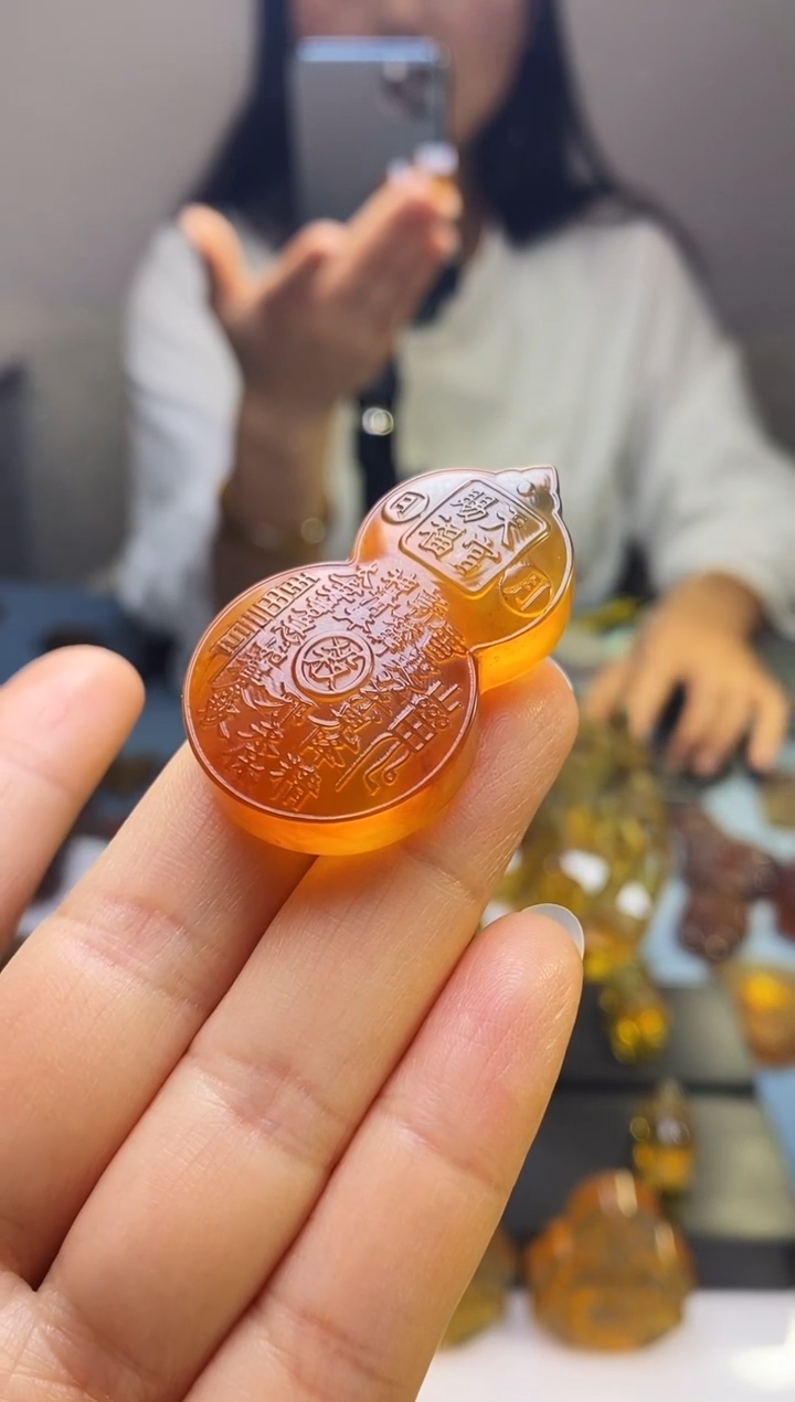 【闪购商品】琥珀颈饰未镶嵌HP101-32（山鬼葫芦）