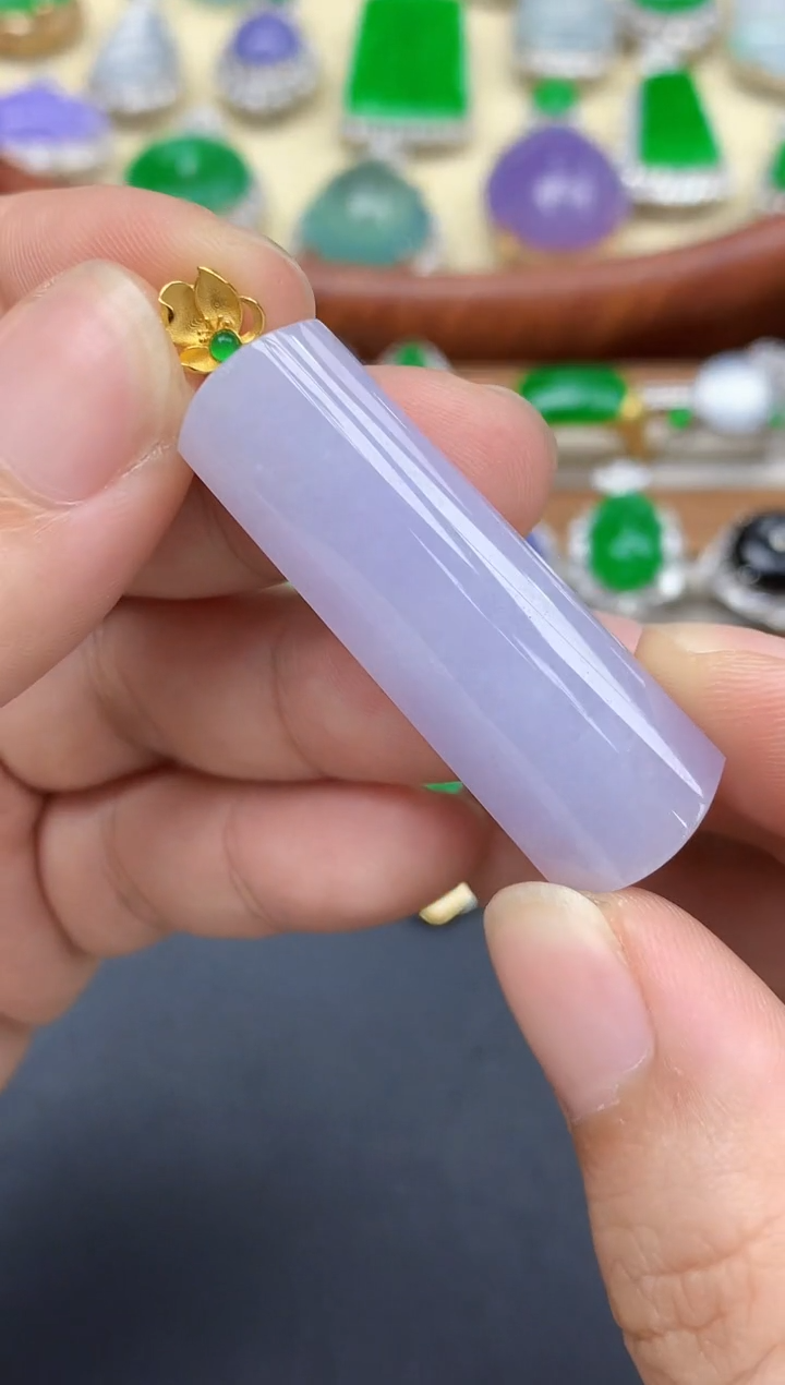 颈饰18K金镶嵌翡翠90-中国好珍宝