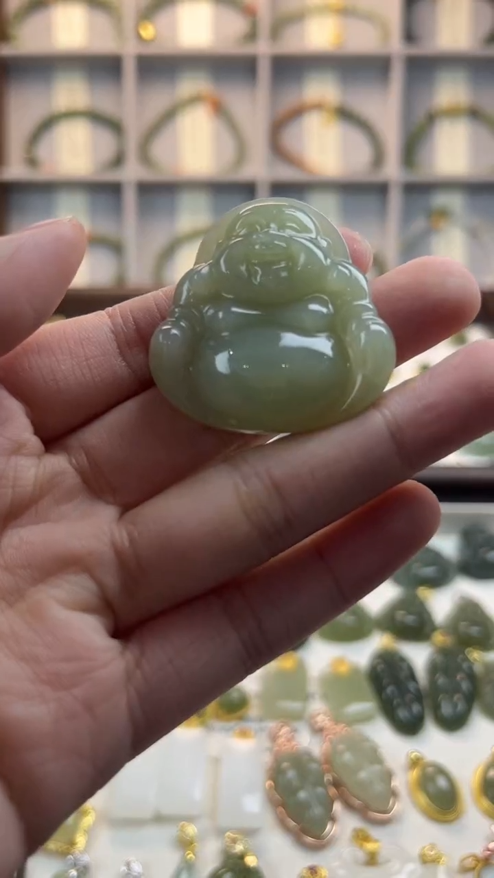 吊坠(不含链)未镶嵌和田玉有点点棉宽34mm带绳子