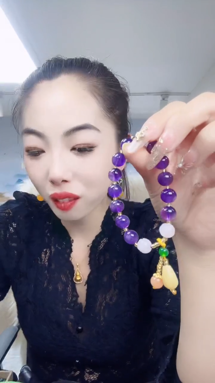 【闪购商品】紫晶手链未镶嵌紫水晶手链10毫米