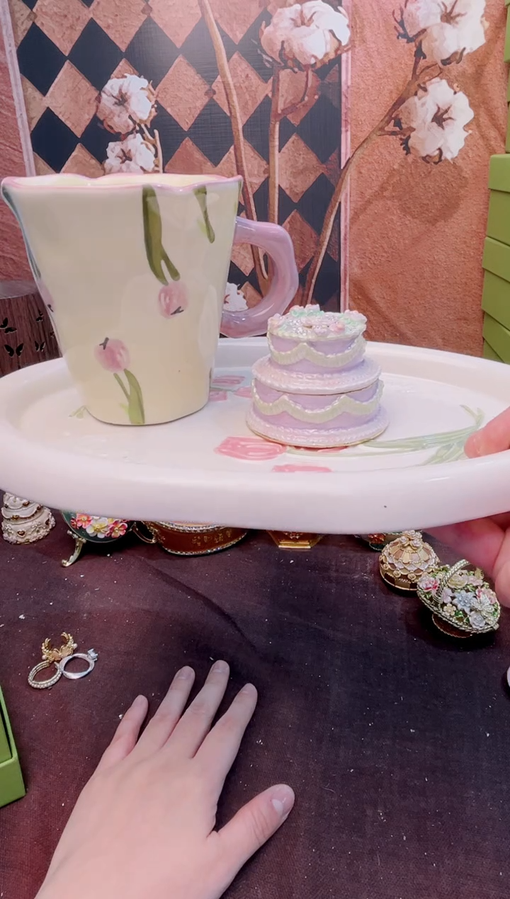 锌合金珐琅彩首饰盒摆件默认微瑕不退不换～