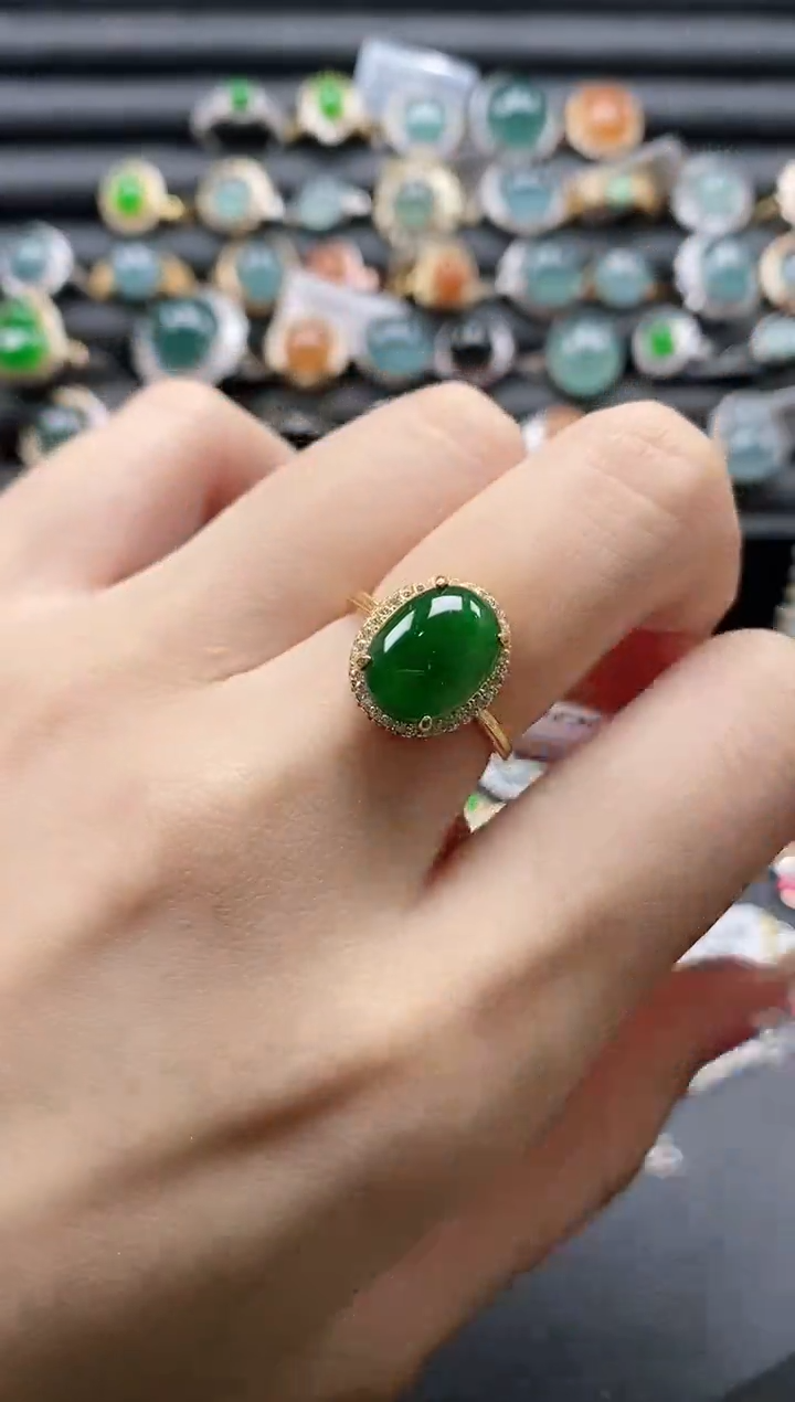 【闪购商品】翡翠戒指银S925镶嵌1111