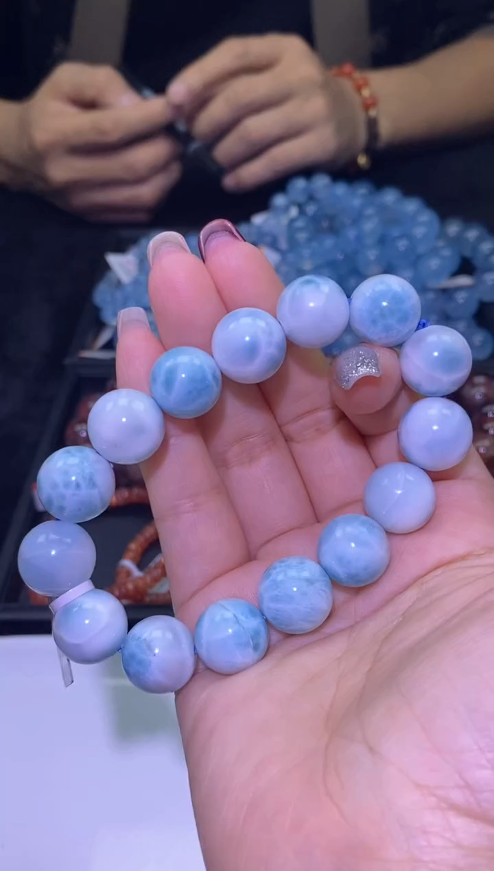 未镶嵌针钠钙石（海纹石）手链海纹石单圈-A03-多样性发其一