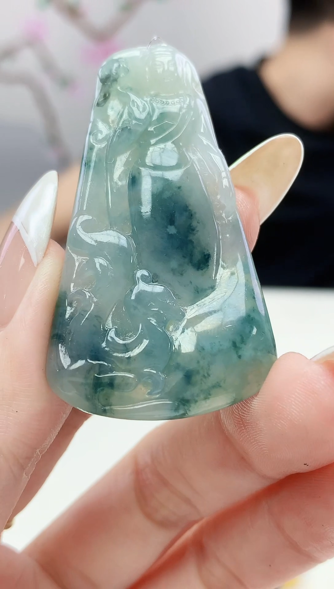 定制翡翠未镶嵌001ee-毛货挂件82赠扣头