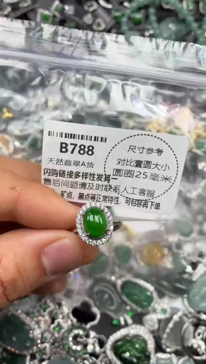 颈饰未镶嵌翡翠B788戒指