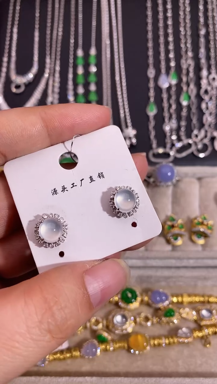 银S925镶嵌耳饰钻石耳饰