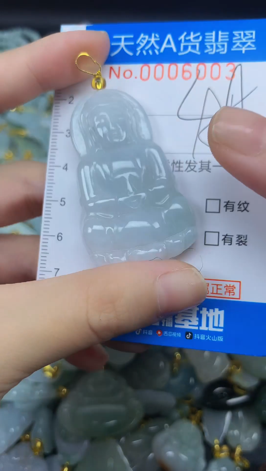 颈饰未镶嵌翡翠净货挂件-6003