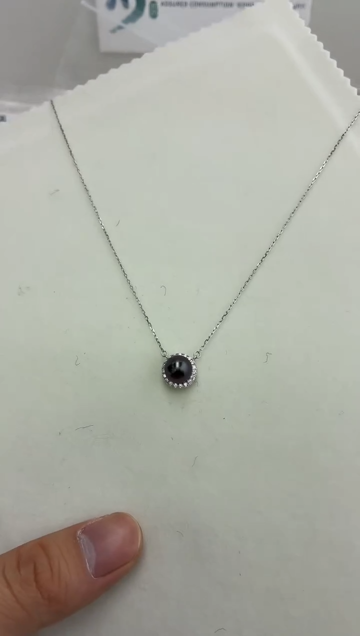 银S925镶嵌DA海水珍珠大溪地吊坠 BQ230