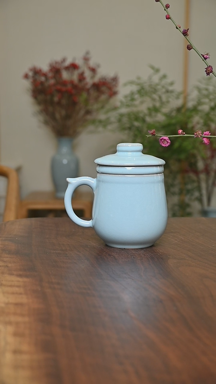 【闪购商品】其他微瑕天青釉无款茶水分离杯280毫升