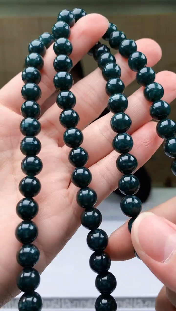 【闪购商品】定制翡翠未镶嵌5152bb-毛货珠链44