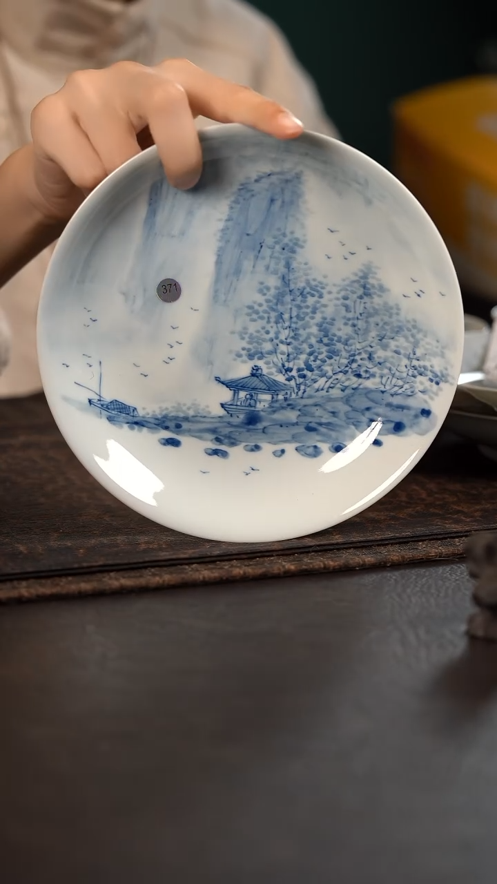 【闪购商品】杯371号HLX陶瓷山水壶承