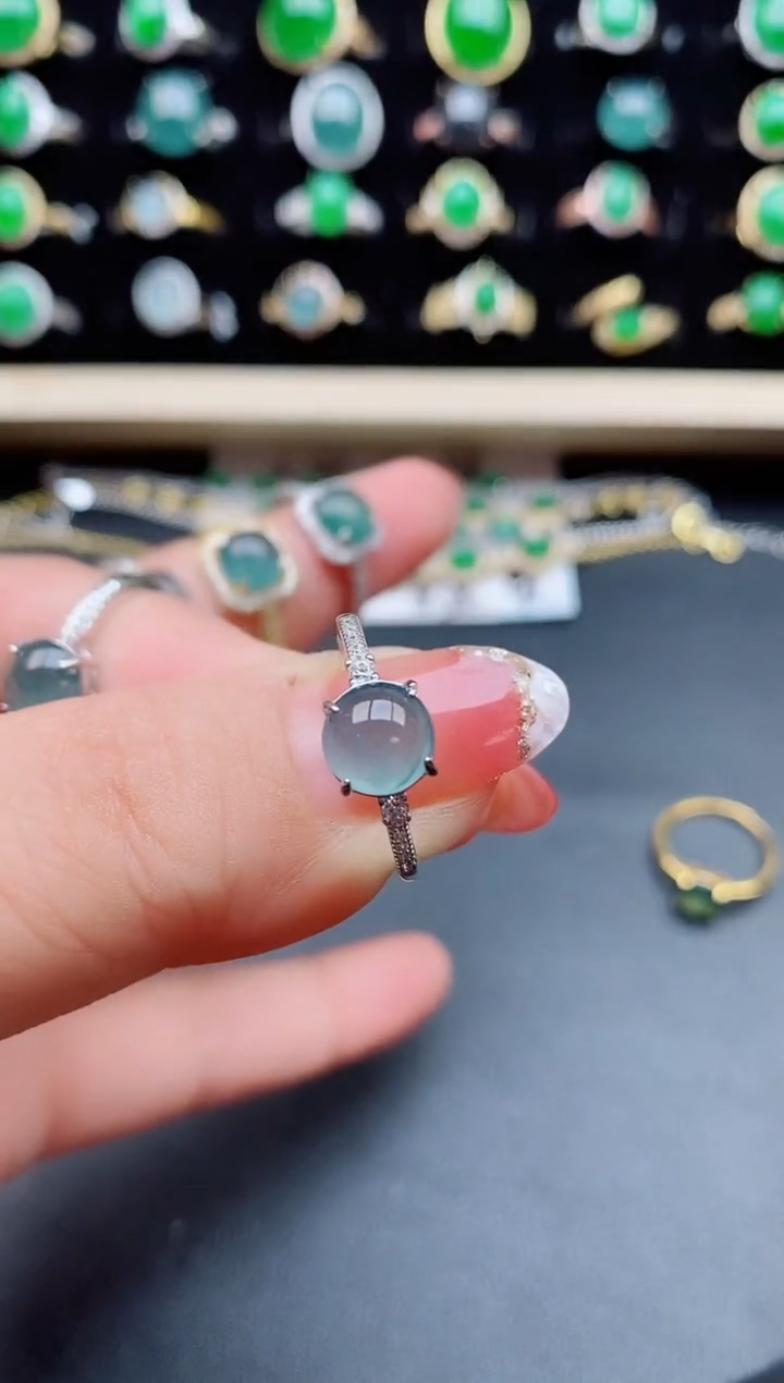 【闪购商品】翡翠戒指银S925镶嵌508505