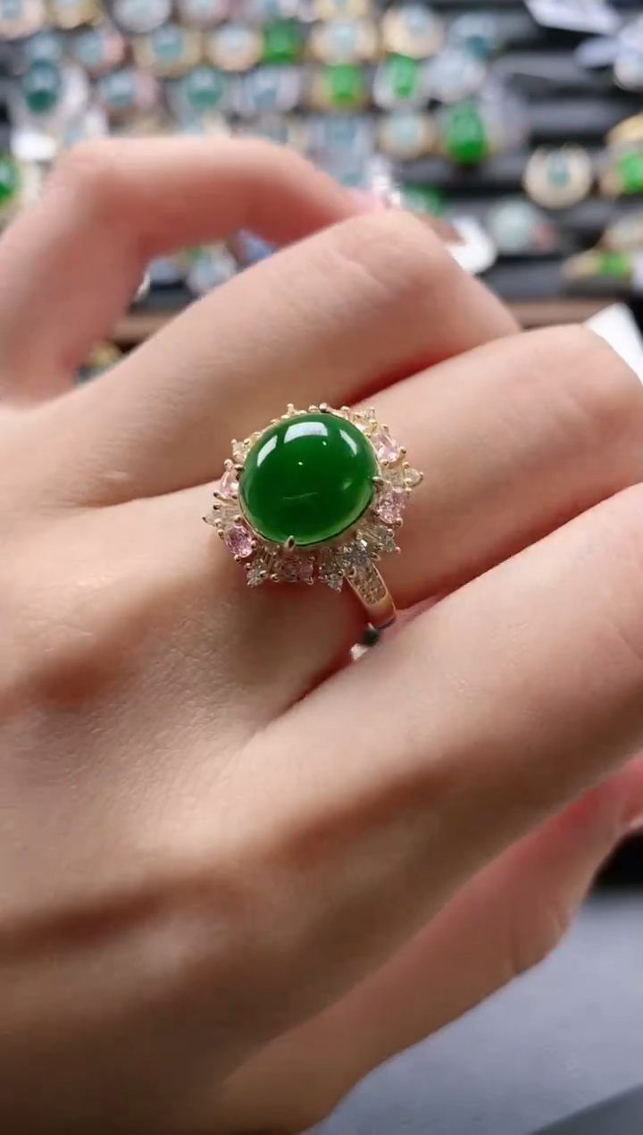 【闪购商品】翡翠戒指银S925镶嵌51151