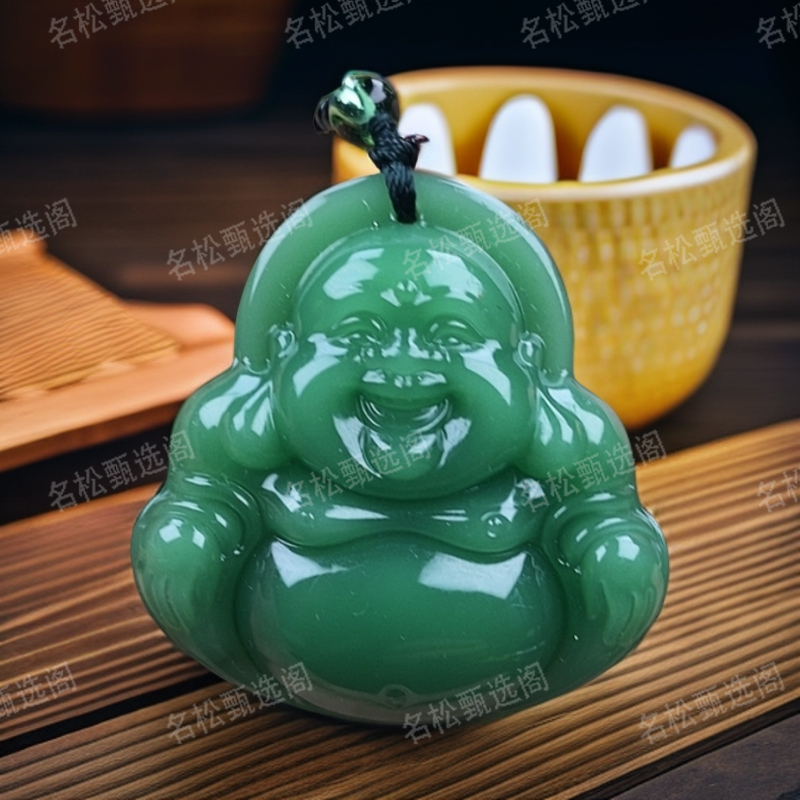 深绿佛公2.手工男女同款双面时尚经典百搭精美吊坠