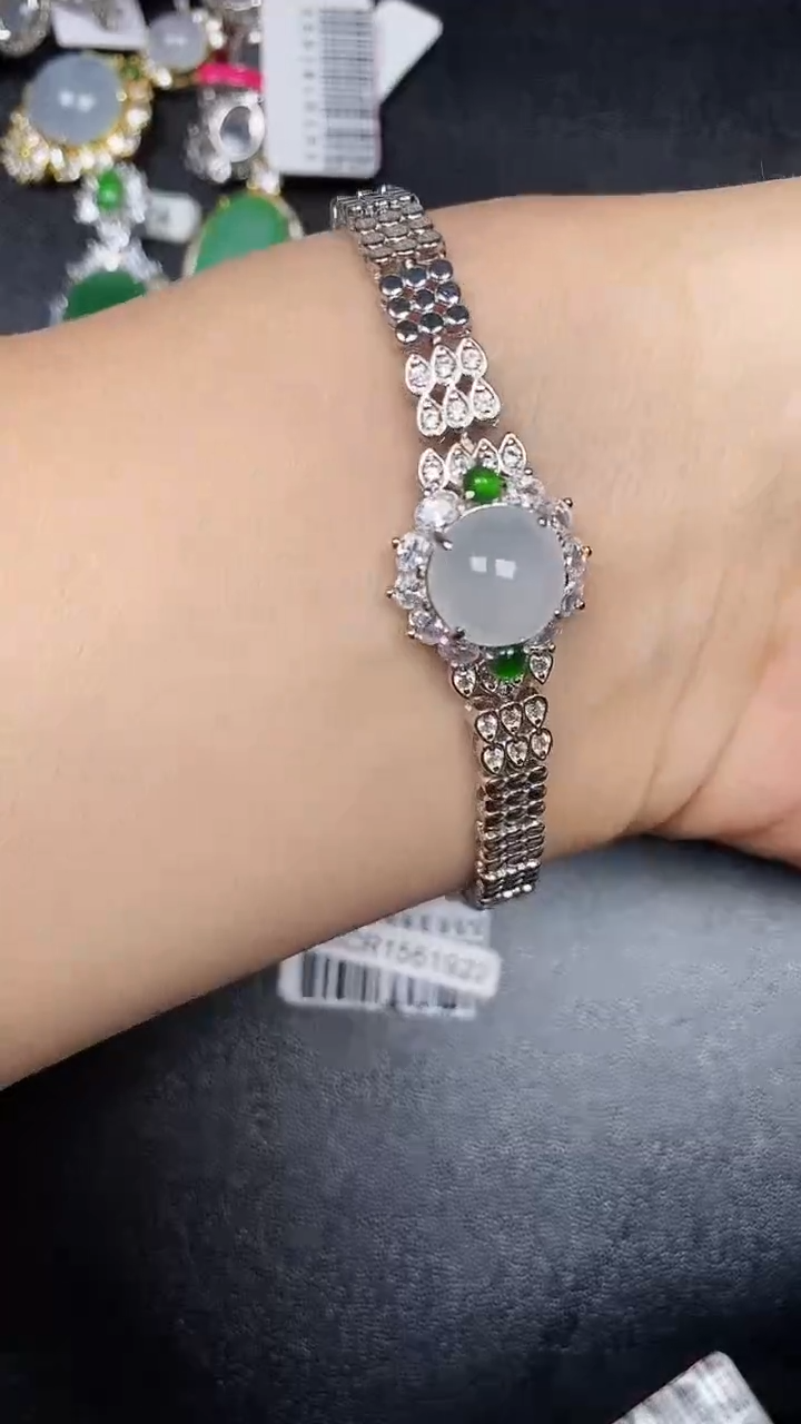 银S925镶嵌戒指翡翠3950