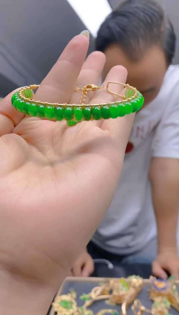 翡翠合金耳饰025翡翠手镯