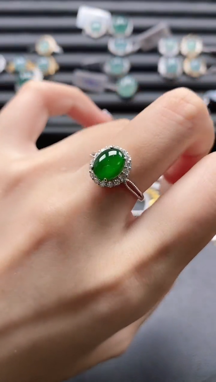 【闪购商品】翡翠戒指银S925镶嵌1111