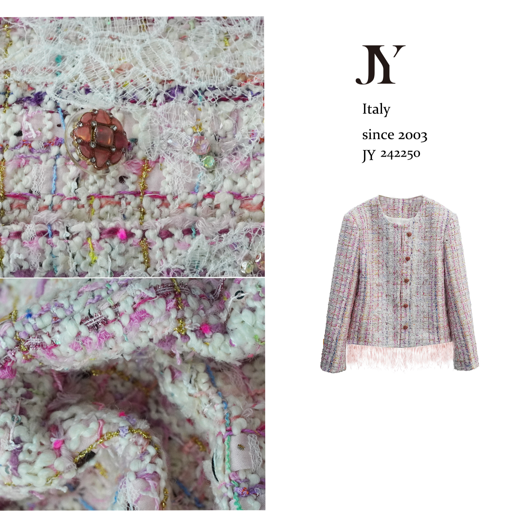 JY 2025新款冬季重工气质千金小香风外套套装JY335-337