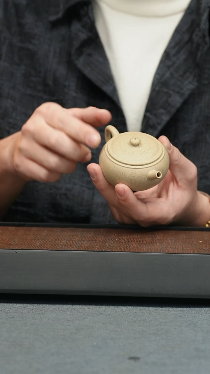 【闪购商品】紫砂茶壶周季山-天茶星菊钮石鼓壶-独孔-75cc