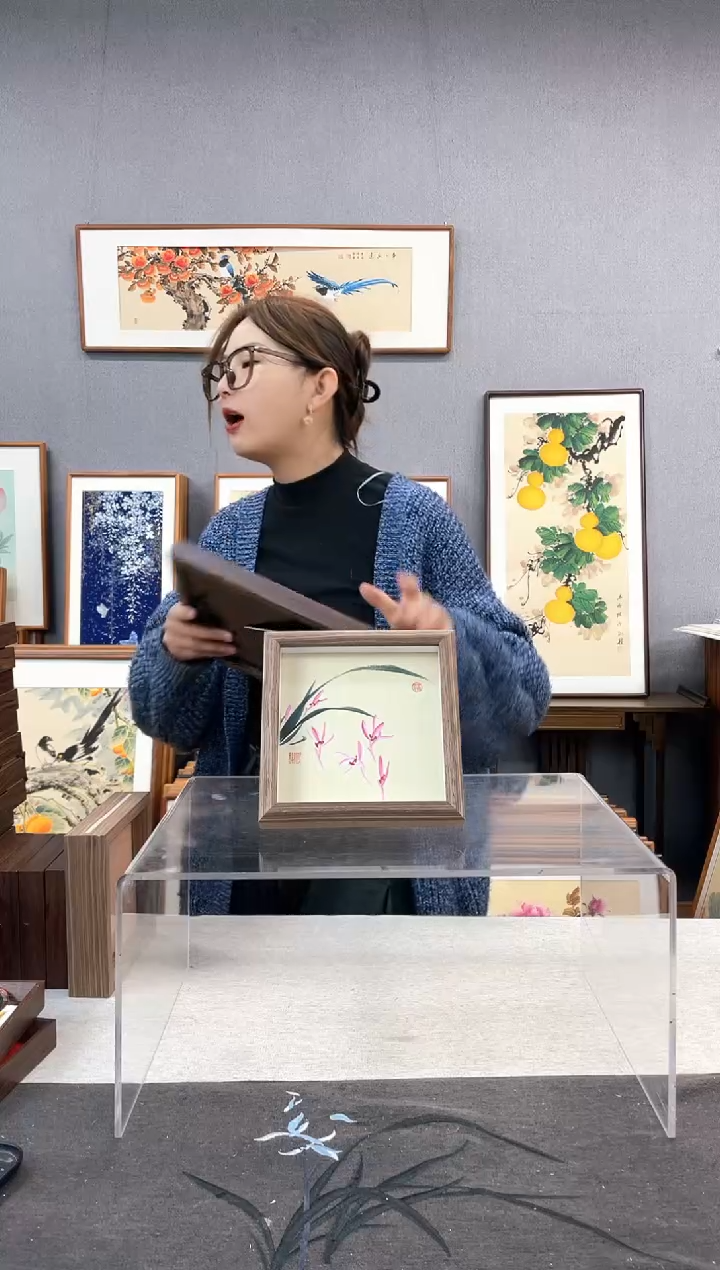 【闪购商品】国画纯手写带框作品-15*15 兰花