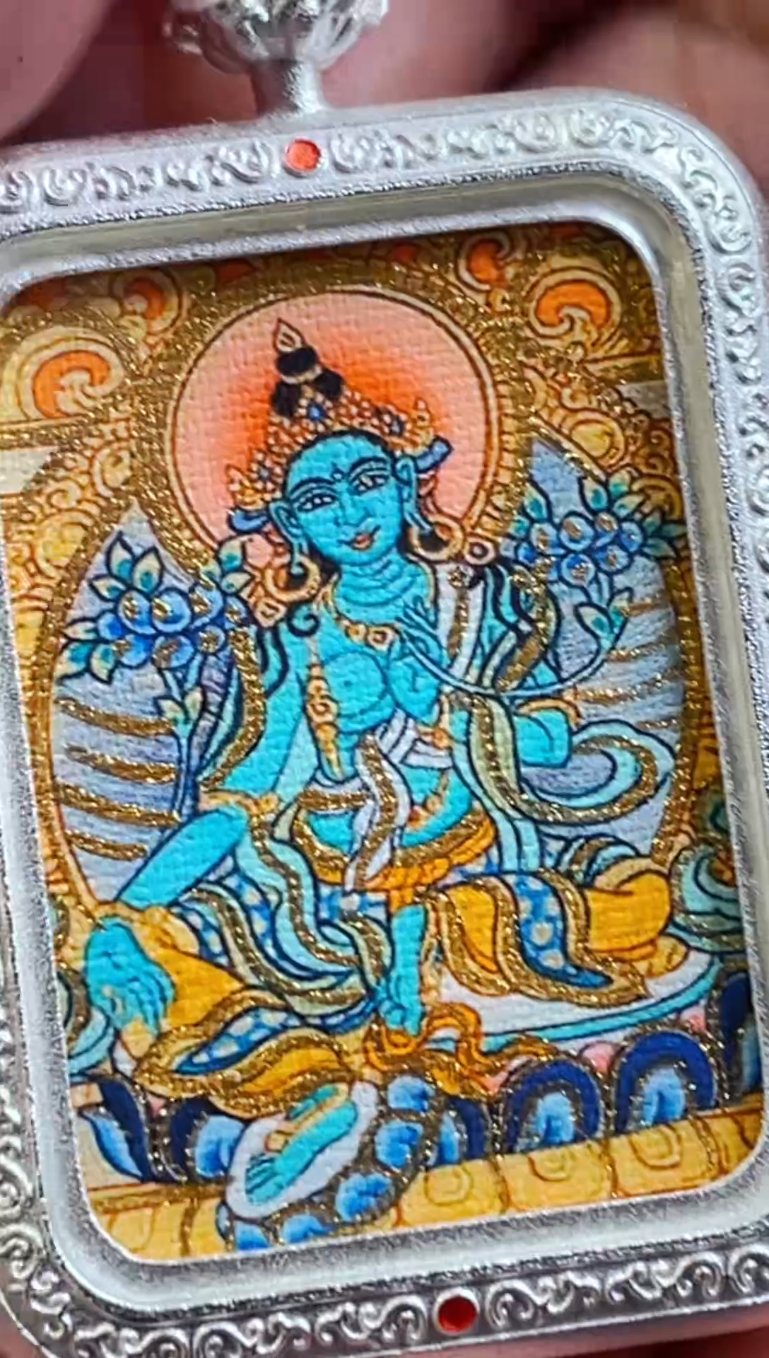 吊坠手绘唐卡小卡《绿DM》