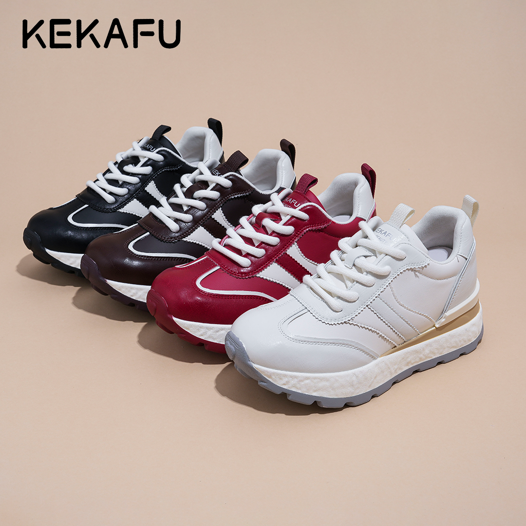KEKAFU/珂卡芙7公分休闲夏季透气增高时尚阿甘鞋软底皮面舒适女鞋
