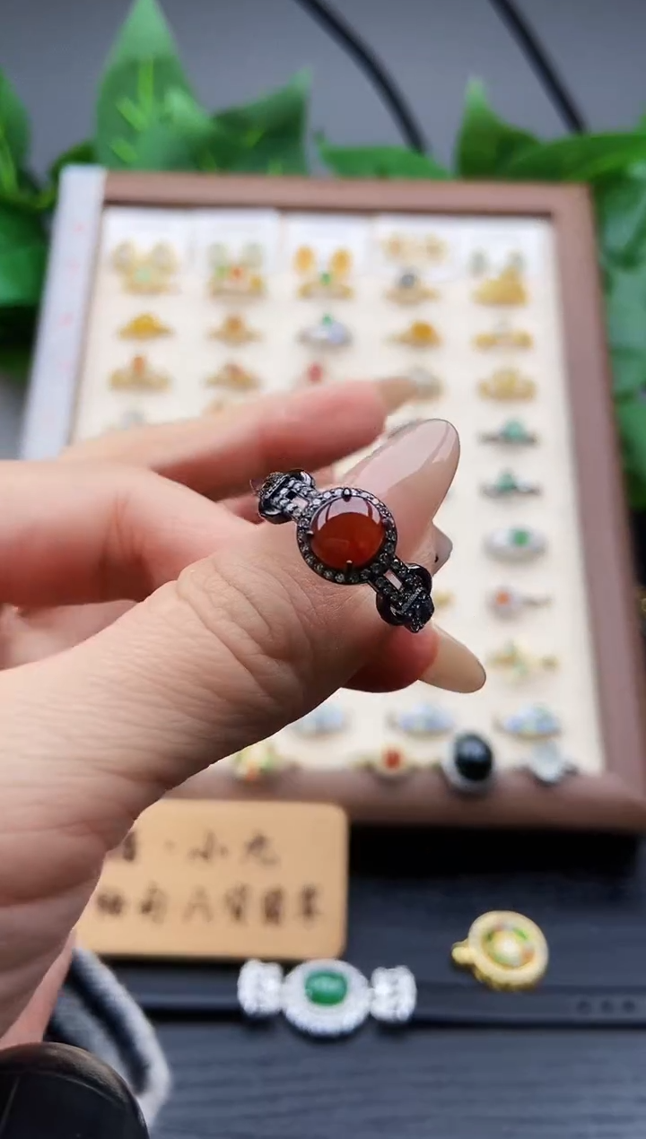 银S925镶嵌戒指翡翠12