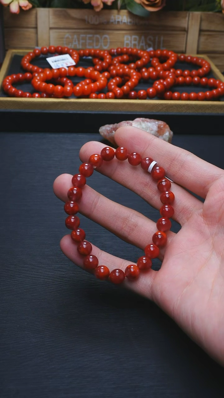 【闪购商品】南红玛瑙L010九口火焰纹南红单圈未镶嵌多样性发其一