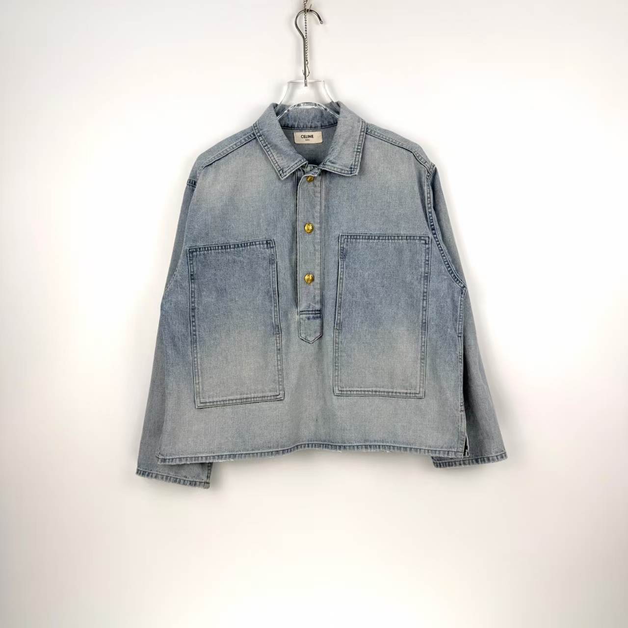 未使用 Celine/思琳 水洗做日单排扣长袖夹克外套  浅牛仔蓝色S