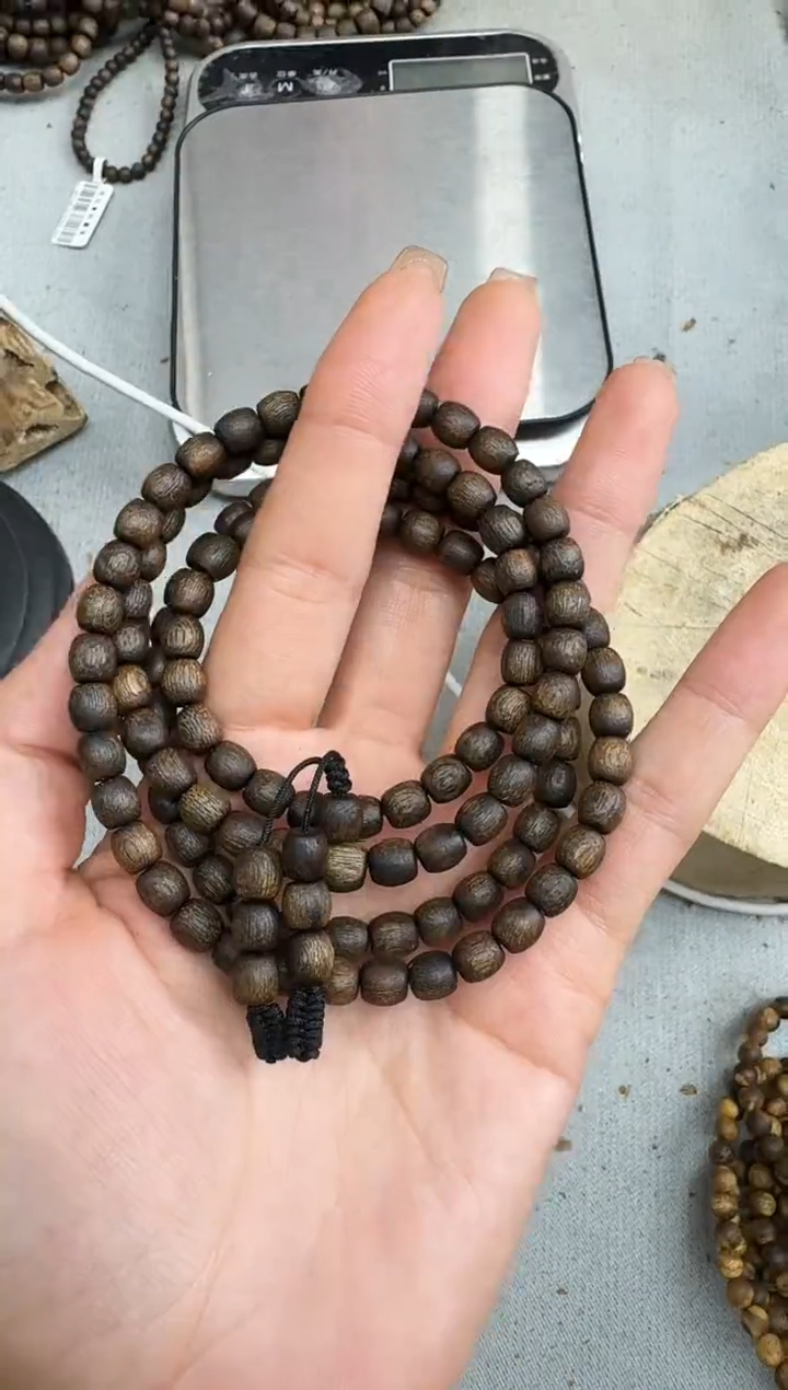 沉香手串无**为0622紫棋沉水鼓珠多圈多样性发一