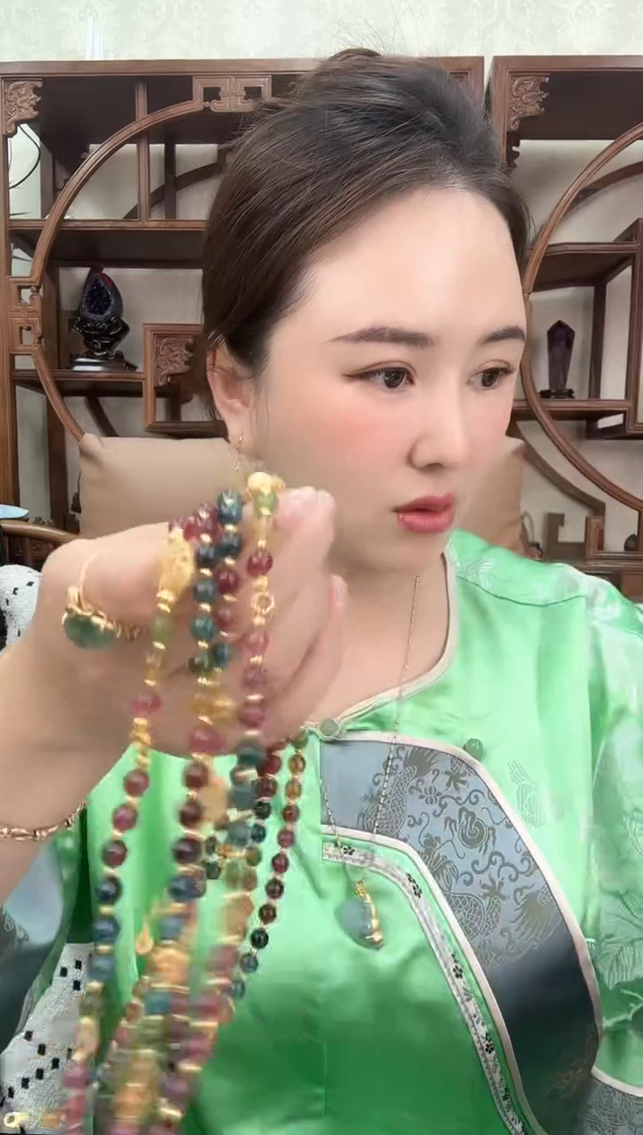 【闪购商品】碧玺手串银S925镶嵌250219106