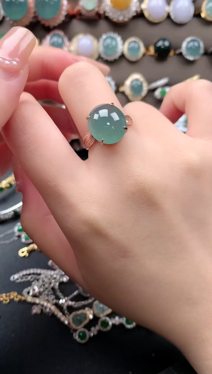 【闪购商品】翡翠戒指银S925镶嵌51241