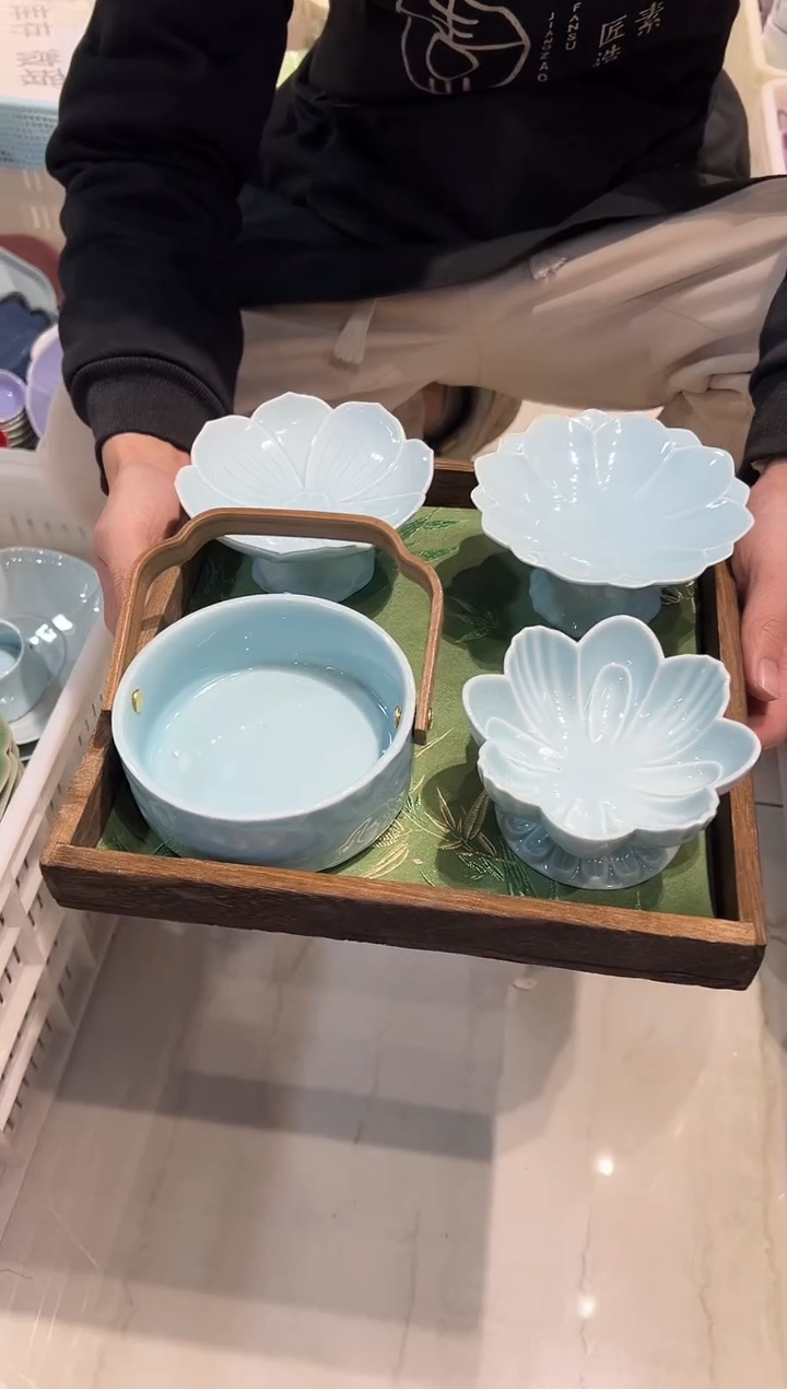 瓷片瓷正品果盘 【带托盘】