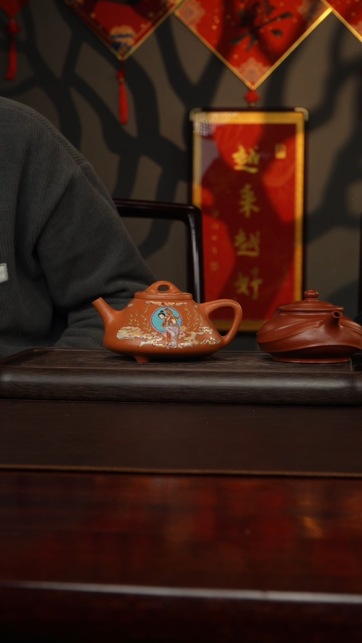 【闪购商品】紫砂茶壶珐琅彩子冶石瓢