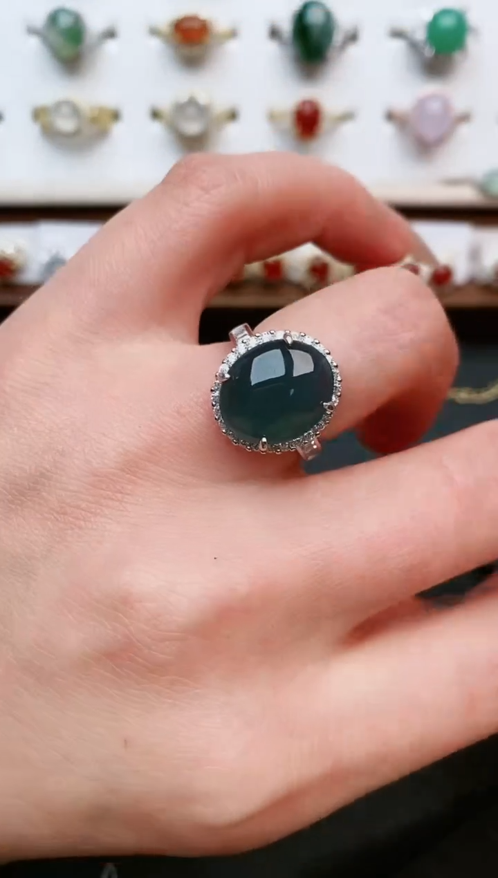 【闪购商品】翡翠戒指银S925镶嵌....
