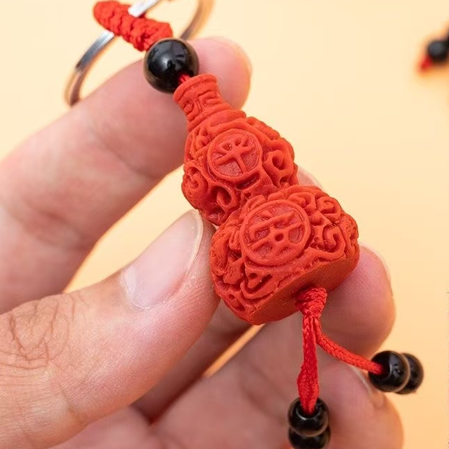 天然辰砂2 ZS-004朱砂葫芦伴君平安钥匙扣（无礼盒）