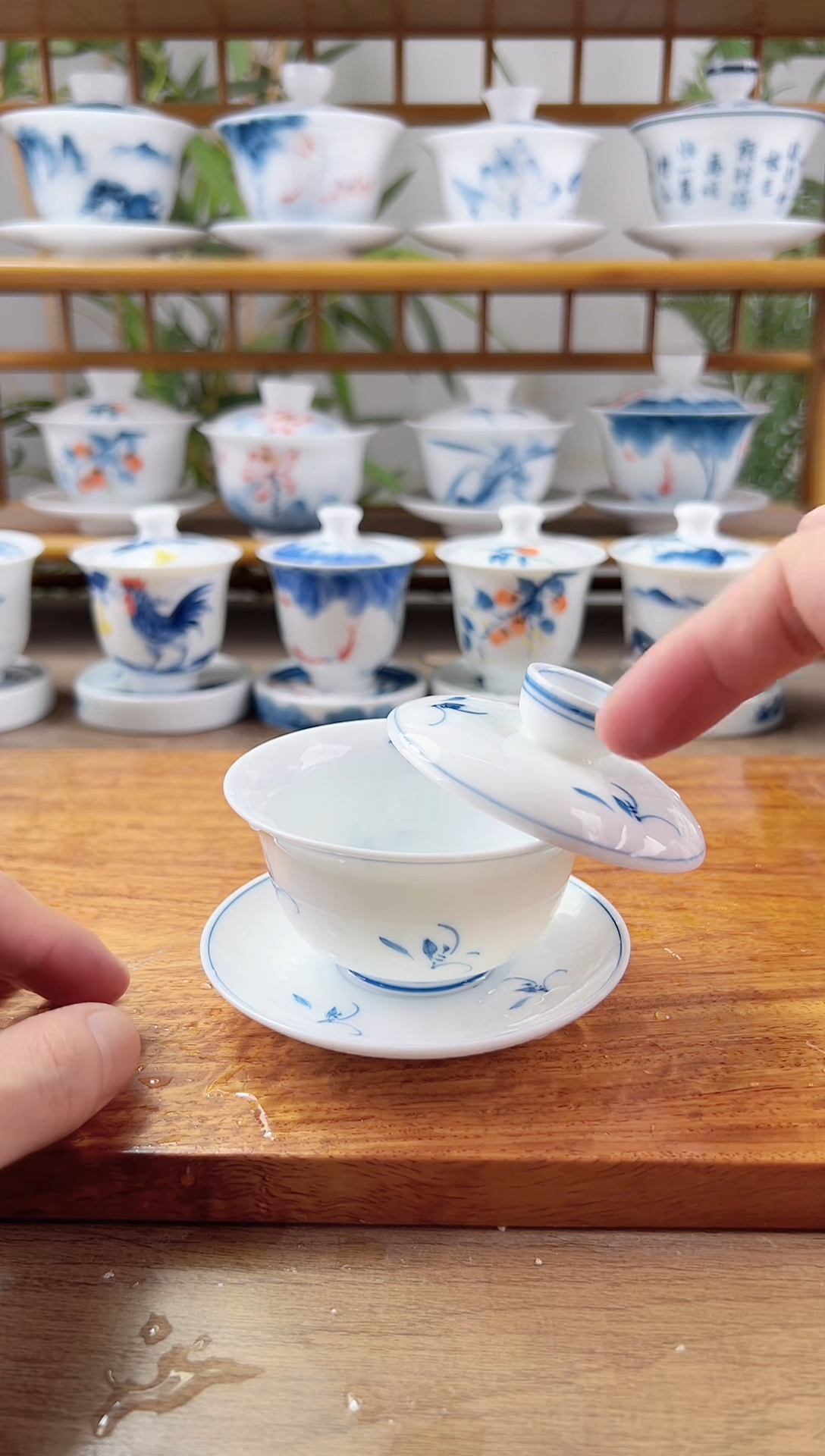 全品玉兰110ml三才盖碗