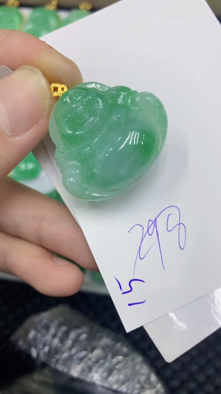 颈饰18K金镶嵌翡翠翡翠1111111