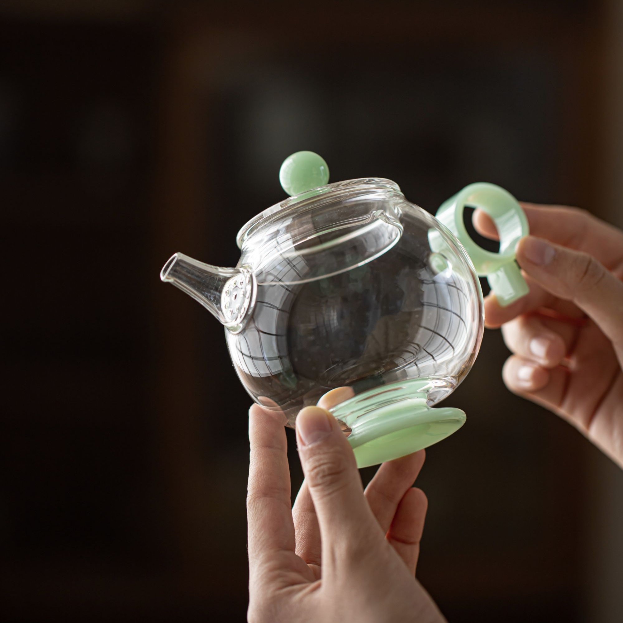 玻璃茶壶复古耐热加厚纯手工个人壶用功夫茶具手抓壶小容量防烫