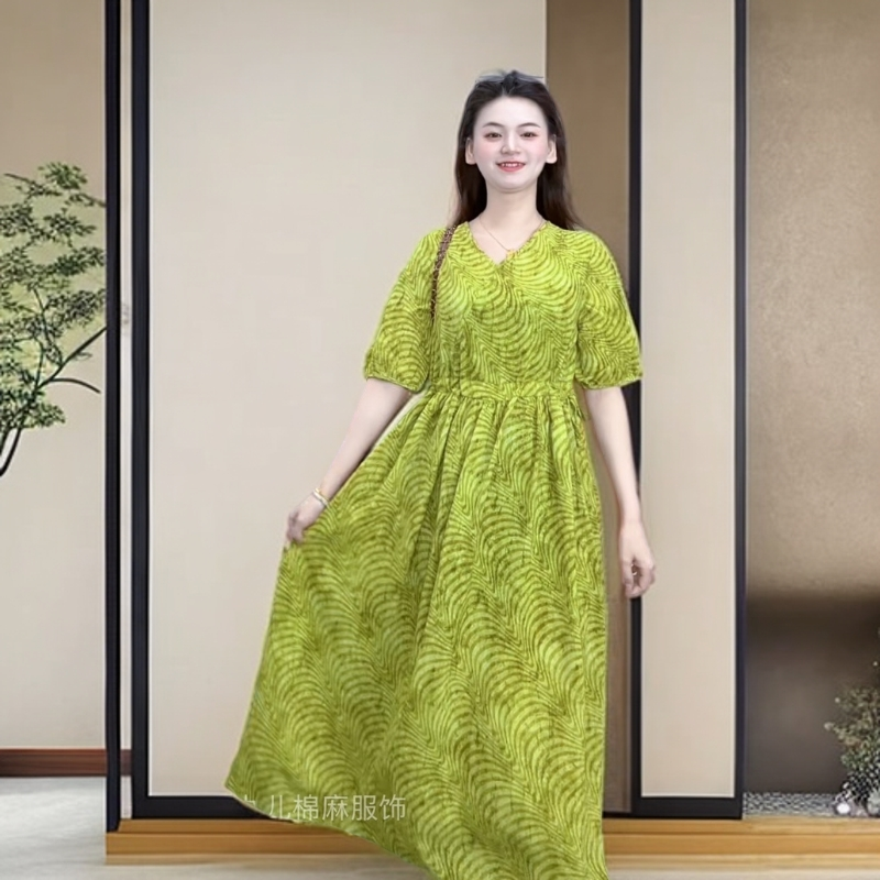 九儿夏季新款上新斜肩时尚大气飘逸抽绳显瘦收腰连衣裙036