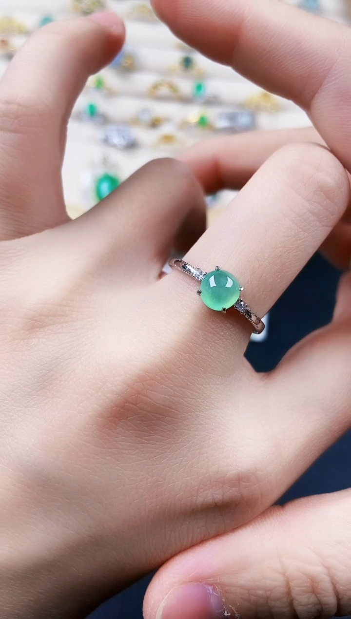 【闪购商品】翡翠银S925镶嵌戒指464646