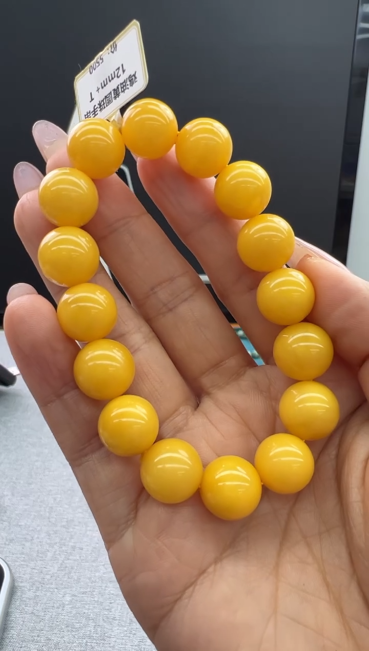 【闪购商品】琥珀手链未镶嵌95秒拍号