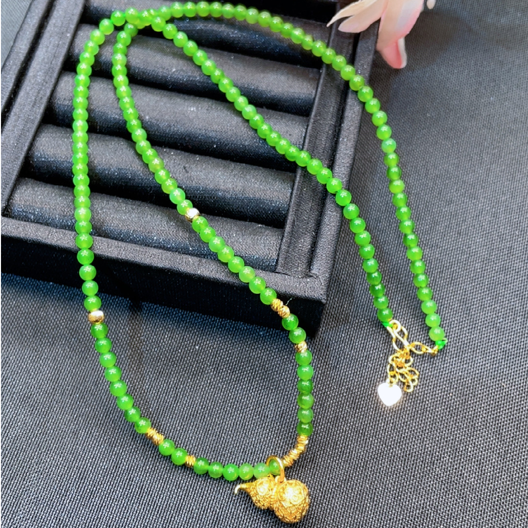 【双十二专属】和田玉碧玉葫芦项链丨天然玉石丨多样性发一丨