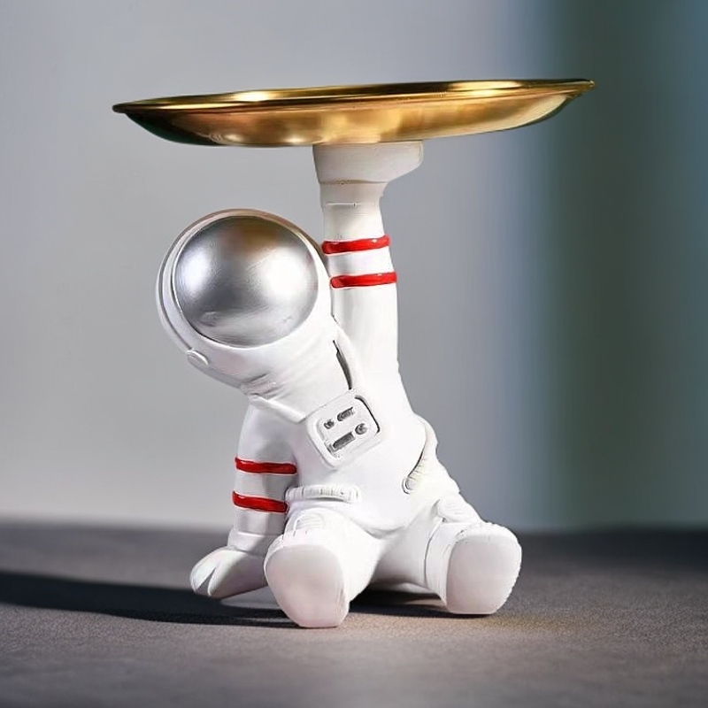22入户可爱轻奢宇航员收纳摆件钥匙托盘家居装饰创意玄关（孤品）