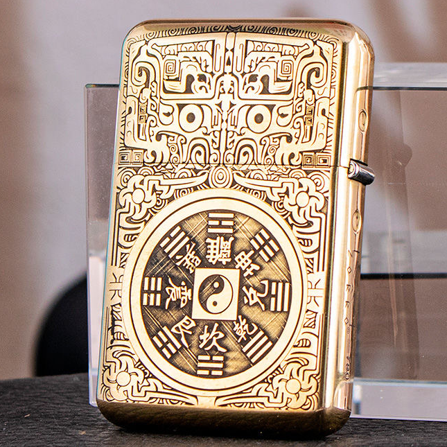 三代山鬼花钱煤油打火机超薄【不赠送煤油】