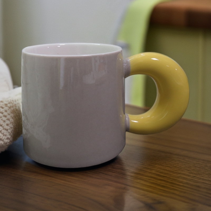 【美好的】B5743灰空黄柠马克杯350ml简约家用餐杯主人杯创意