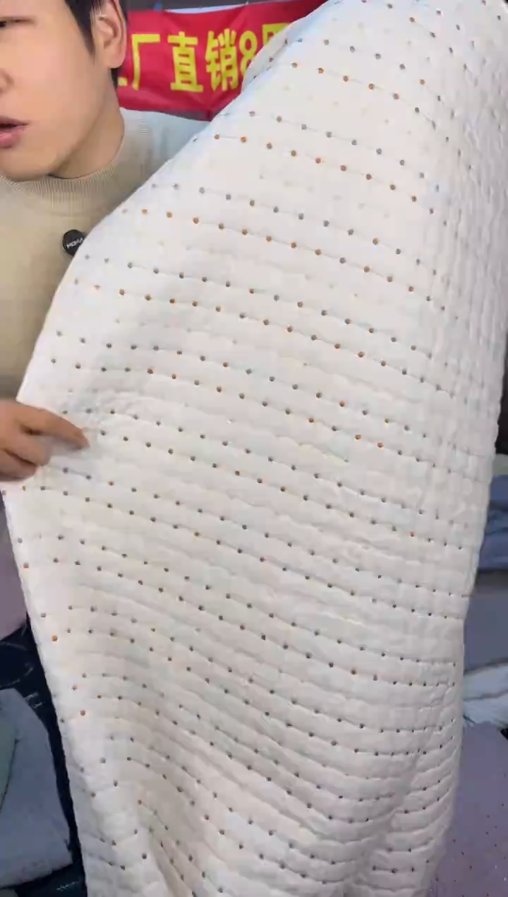 棉纯棉米粒秀200*230四件套被套200*230白色